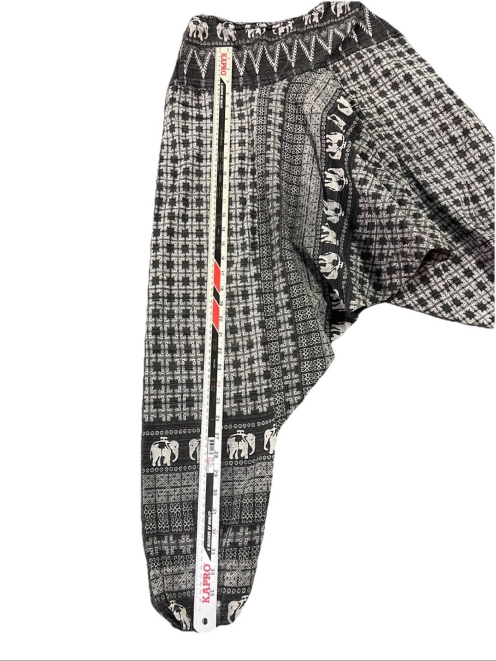 Elephant Print Harem Pants Boho Festival Drop Crotch Hippie Yoga Lounge OS - Picture 8 of 10